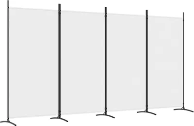 Image de Cloison de séparation 4 panneaux Blanc 346x180 cm Tissu