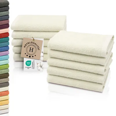 Produktbild von 10er Set Seiftücher, Baumwolle, 30x30 cm, 420g/qm, karamel (beige)
