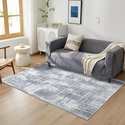 Obrázek produktu pro Ibenzoa® Koberec s krátkým vlasem, omyvatelný, rozměry 120 x 160 cm, polyester, moderní abstraktní design, protiskluzová TPR spodní strana – vhodný do obývacího pokoje a ložnice