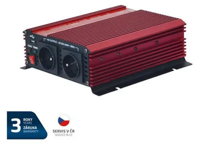 Productafbeelding van GETI GPI 1012 spanningsomvormer, 12V/230V, 1000W, met USB-poort