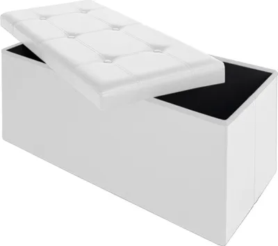 Immagine prodotto di CASARIA® Panca Contenitore Pieghevole 80x40x40cm con Coperchio Imbottito Cassapanca Seduta Pouf Poggiapiedi Baule Ottomana