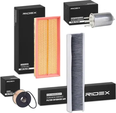 Produktbild von RIDEX Filterset Inspektionspaket Filtersatz für FORD MONDEO III Kombi (BWY) MONDEO III (B5Y) MONDEO III Stufenheck (B4Y)
