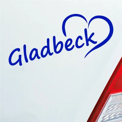 Produktbild von Auto Aufkleber Gladbeck Herz Stadt City Liebe Love 19,5x8 cm Dunkelblau Sticker Heckscheibenaufkleber