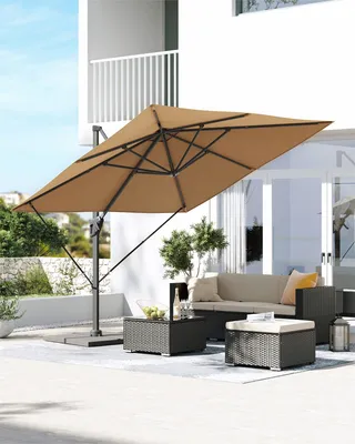 Obrázek produktu pro SONGMICS Slunečník 290 x 290 cm UPF 50+ se stojanem otočným o 360°