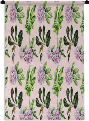 Produktbild von MuchoWow® Wandteppich Wandbehang Blumen - Blätter - Hortensie 60x90 cm Tapisserie Dekoration Wandtuch - Foto-Teppich - Abwaschbar