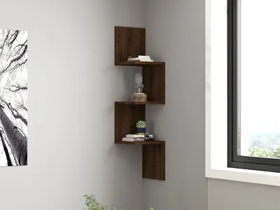 Produktbild von Skye Decor, Zikzak - Walnut, Wandregale, Nussbaum, 25 x 105,4 x 25 cm