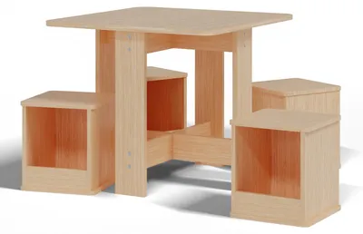 Produktbild von 5 teilige Kindersitzgruppe Kindermöbel Kinderstuhl Set Spieltisch Kinderhocker Stauraum Kinderzimmer Set