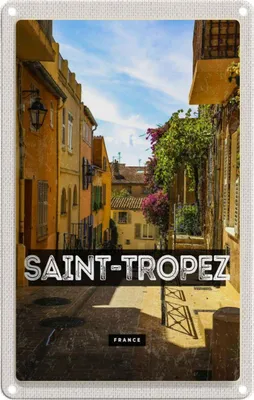 Produktbild von vianmo Blechschild 30x20 cm Saint Tropez France Hafenort Bildmotiv Reisemotiv Abenteuer Reisen Urlaub