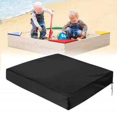 Produktbild von Wasserdichte Sandkastenplane (120 x 120 cm), Schutzhülle für Sandkasten, Sandkastenabdeckung mit Kordelzug