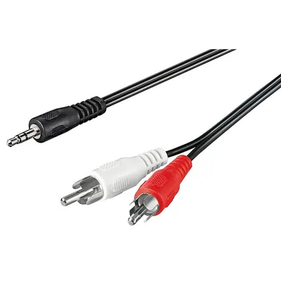 Zdjęcie produktu dla Kabel audio-wideo 1,5 m z wtyczką stereo 3,5 mm > 2 x wtyczka typu cinch