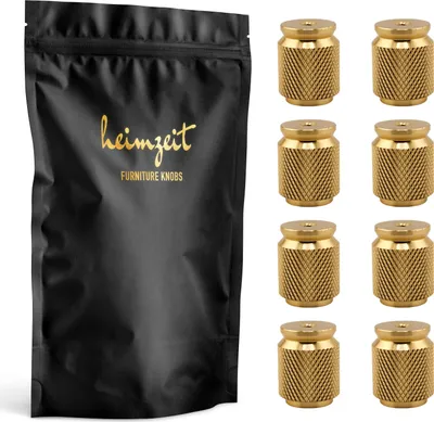Produktbild von 8x Möbelknöpfe Gold Schrankknöpfe Aluminium Möbelgriff Schubladenknopf Türknauf