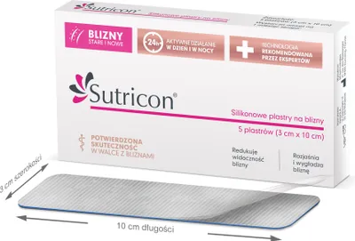 Zdjęcie produktu dla Sutricon, Plastry silikonowe na blizny, 3x10cm