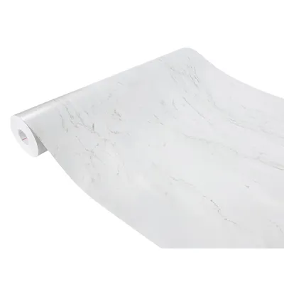 Produktbild von Klebefolie Möbel 67x1500 cm - Marmor Weiß Matt - Möbelfolie selbstklebend in Deko-Stil - Folie für Möbel zur schnellen Renovierung von Türen, Schränken und Regalen - Möbelfolie dekorativ und pflegeleicht