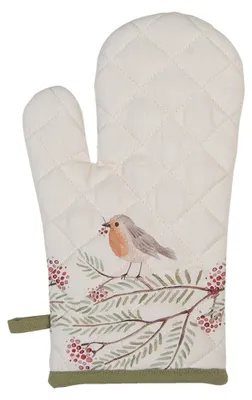 Obrázek produktu pro Chňapka do trouby Clayre & Eef 18x30 cm béžovo-zelená bavlna pták