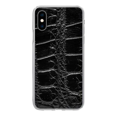 Produktbild von MuchoWow® Handyhülle Schutzhülle Hülle für iPhone X Tiermuster - Krokodile - Leder Silikon Softcase Handy Hülle - Handyhülle