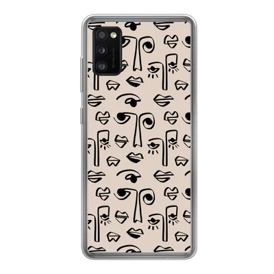 Produktbild von MuchoWow® Handyhülle Schutzhülle Hülle für Samsung Galaxy A41 Muster - Lippen - Strichzeichnungen Silikon Softcase Handy Hülle - Mobiltelefon