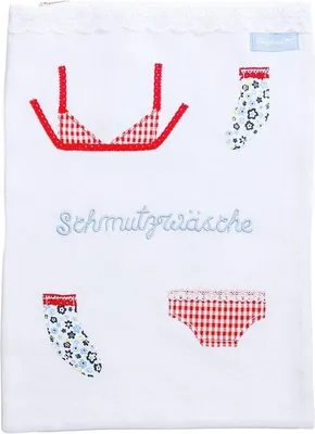 Productafbeelding van Reizen waszak voor vuile kleding en lingerie - 38 x 27 cm - Katoen