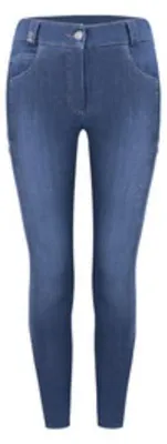 Imagen del producto de Pantalones de equitación para mujer Cavallo, modelo CHERRY GRIP, color azul lavado, colección HW 21, talla: 34