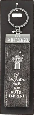 Produktbild von Depesche Schutzengel Filz Glücksfilz Schlüsselanhänger Grau- Ich beschütze dich beim Autofahren