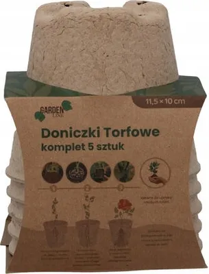 Obrázok produktu pre Sada 5 torfových kvetináčov, rozmer 11,5 x 10 cm - Garden Line