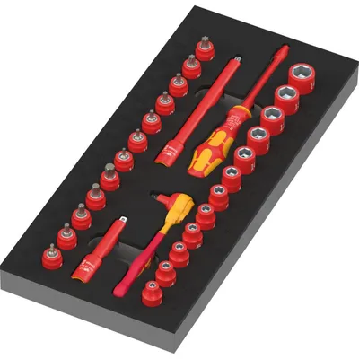 Productafbeelding van Wera 9727 Schuimrubberinlegsel, 8007 A, VDE Zyklop ratelset, 1 1/4"