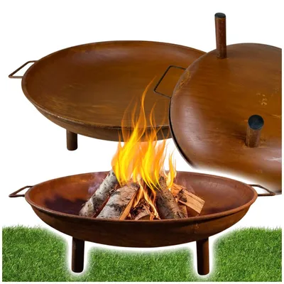 Produktbild von Feuerstelle Ø 60 cm aus Metall - Feuerschale - Gartengrill für Camping und Lagerfeuer