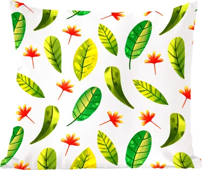 Produktbild von MuchoWow® Zierkissen Sofakissen Wohnzimmer Dekokissen 45x45 cm Dschungel - Farben - Blätter - Schlafpolster - Polster für das Sofa