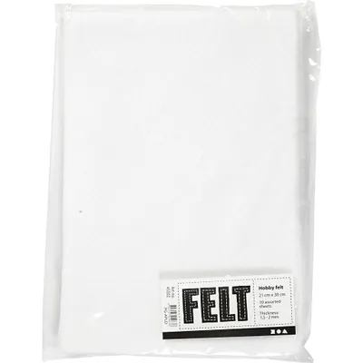 Image de Feutre de bricolage Blanc A4, 10 feuilles