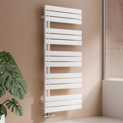 Produktbild von S'AFIELINA 1320x600mm Design Badheizkörper Handtuchheizkörper Flach Paneel Seitenanschlusss Heizkörper für Bad Handtuchtrockner Weiß 798 Watt
