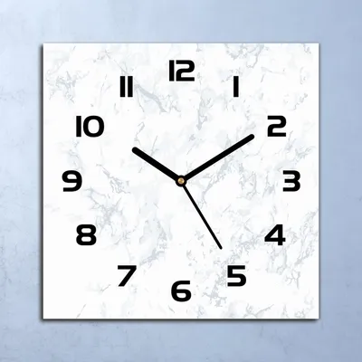 Produktbild von Wanduhr Echt-Glas-Küchenuhr Marmor Grau-weiß Quarz Lautlos 30x30 Deko Bilder