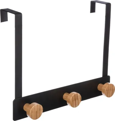 Obrázok produktu pre Vešiak na dvere Bamboo Black 3 háčiky