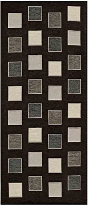 Produktbild von Rutschfester Teppich aus Samt, rechteckig, 55 x 190 cm, Schwarz | GalleriaFarah1970