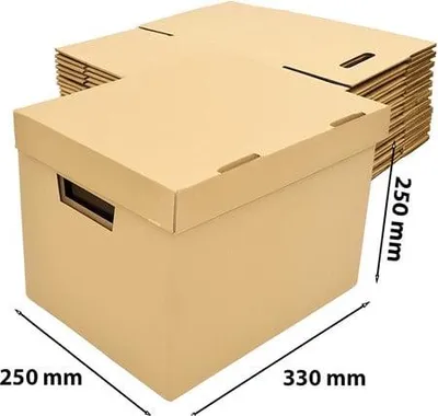 Produktbild von Karton mit Stanzform zum Verpacken – Paket 330 x 250 x 250 mm – 10 Stück