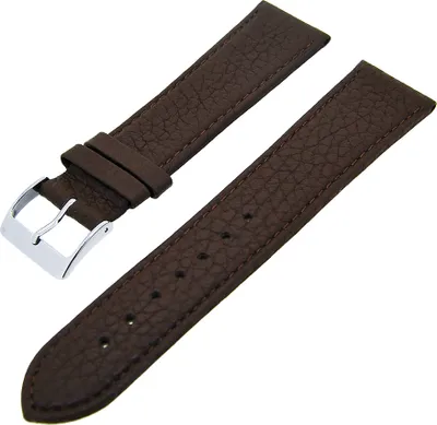 Produktbild von Uhrenarmband Kalbsleder flach mit Naht Dunkelbraun 20mm Dornschließe