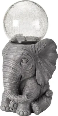 Produktbild von Solar Elefant Figur, LED Farbwechsel/Weiß, 35.5 x 17 cm, Polyresin und Glas