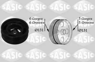 Produktbild von SASIC 2156042 Riemenscheibe Kurbelwelle für FORD FOCUS III Turnier 131mm