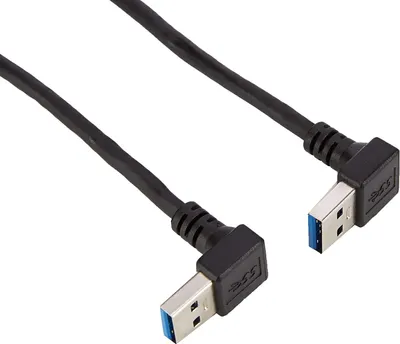 Produktbild von System-S USB Typ A 3.0 auf USB Typ A 3.0 Kabel Aufwärts gewinkelt 59 cm
