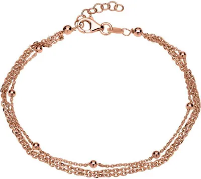 Produktbild von Silberarmband rosévergoldet mit Karabinerverschluss SB0303