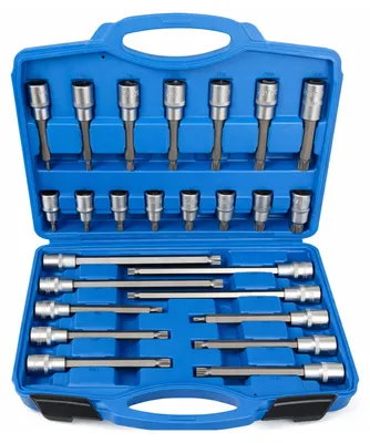 Immagine prodotto di Set inserti XZN (M SPLINE) 1/2" per uso auto, set chiavi con inserto XZN ,kit punte spline ,22 pezzi Gebo Tools