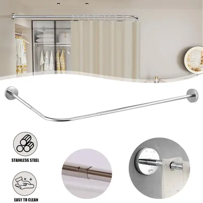 Produktbild von Duschvorhangstange L Form Dusche Vorhangstange Ecke Duschstange Eckduschstange
