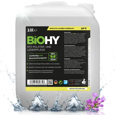 Produktbild von BiOHY KFZ Polster- & Lederpflege + Auslaufhahn, Lederpflege Auto, Autopolster Reiniger, 10 l