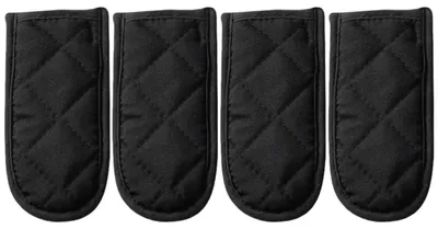 4er-Set Anti-Verbrennung Topfgriff-Abdeckungen, Antirutsch, 15,2x7,5 cm, schwarz