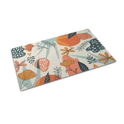 Obrázek produktu pro Rohožka před dveře - Podložka na zachytávání nečistot- Protiskluzová vnitřní venkovní rohožka - 60x40 cm - Květinové květy