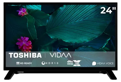 Produktbild von Toshiba 24WV2F63DAZ Fernseher 24 Zoll Smart TV VIDAA HD-ready HDR TV mit Triple-Tuner, LED TV (2026)