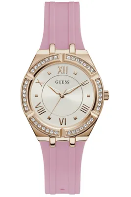 A close-up studio shot of a women's wristwatch.