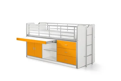 Produktbild von Halbhochbett mit Schreibtisch Bonny 95 - orange