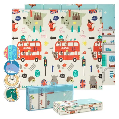 Immagine prodotto di Tappetino da gioco Babify, 176 x 195 x 1,5 cm, pieghevole, antiscivolo, reversibile, impermeabile