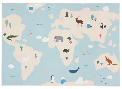 Image de Tapis pour enfants bleu clair/beige 160x230 cm