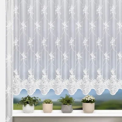 Produktbild von Fensterstore Jacquard  "Eni/Sina" - Größe (HxB): 125x300cm Farbe: Weiß