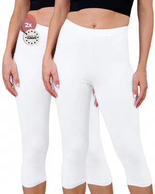 Obrázok produktu pre Legíny SES Capri, dámske, 3/4 dĺžky, veľkosť 52/54, biela, balenie 2 kusov, materiál: bavlna